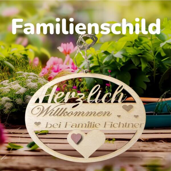 Personalisiertes Familienschild / Türschild aus Holz – Bild 4