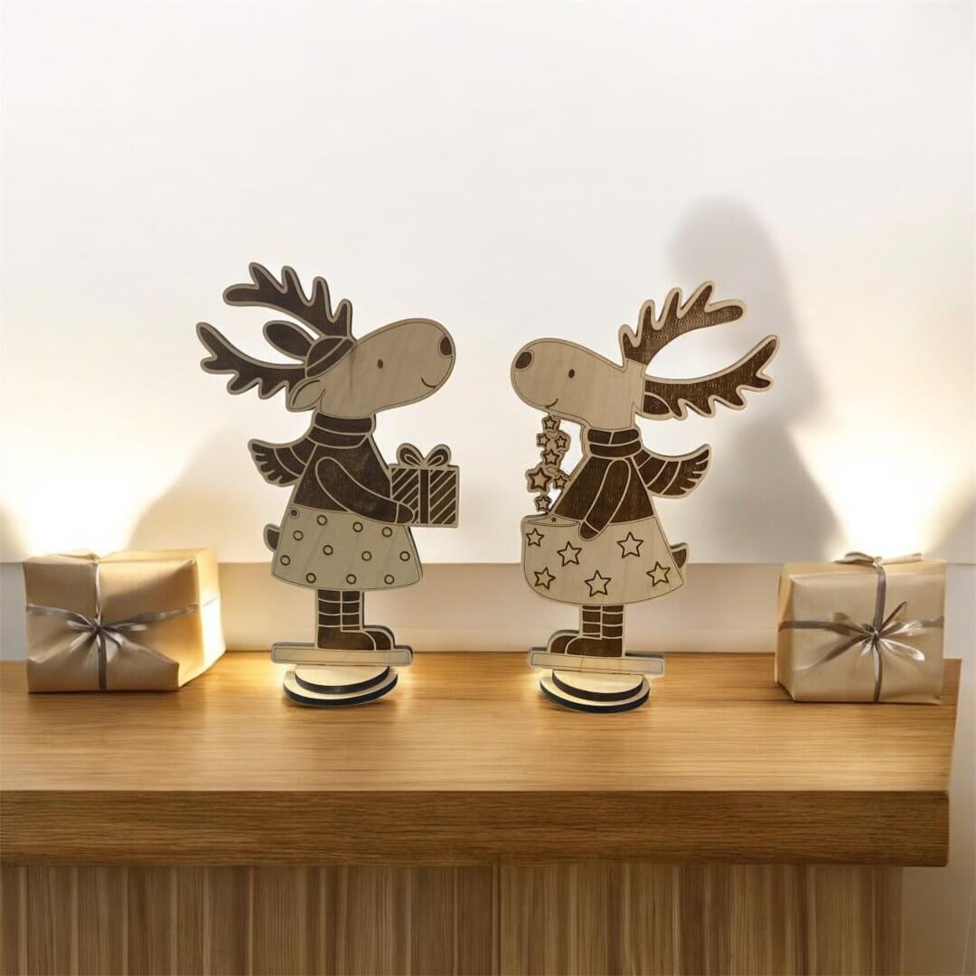 Digitale SVG-Datei- Weihnachts-Elch Paar 2