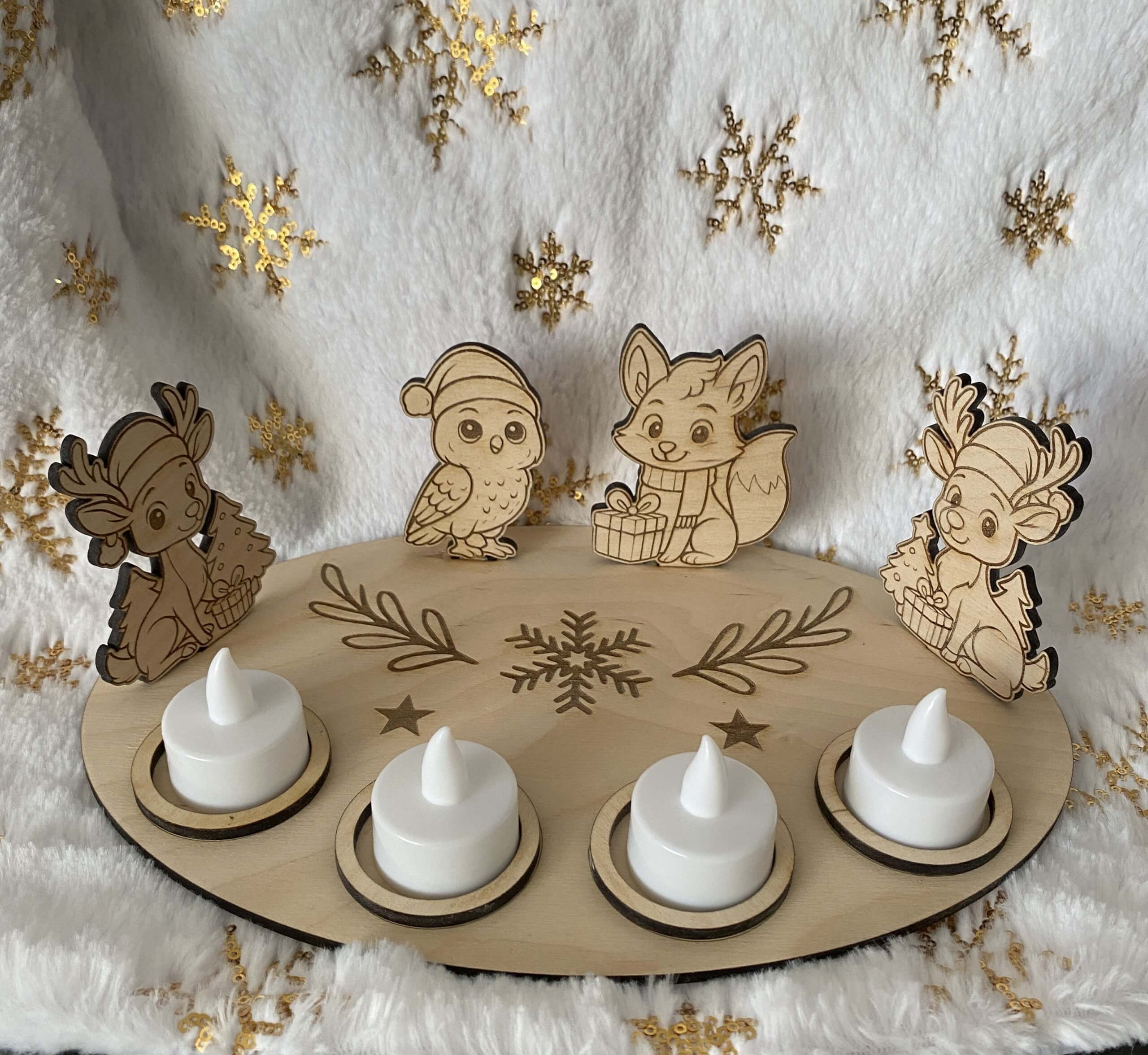 SVG-Datei Adventsaufsteller Waldtiere