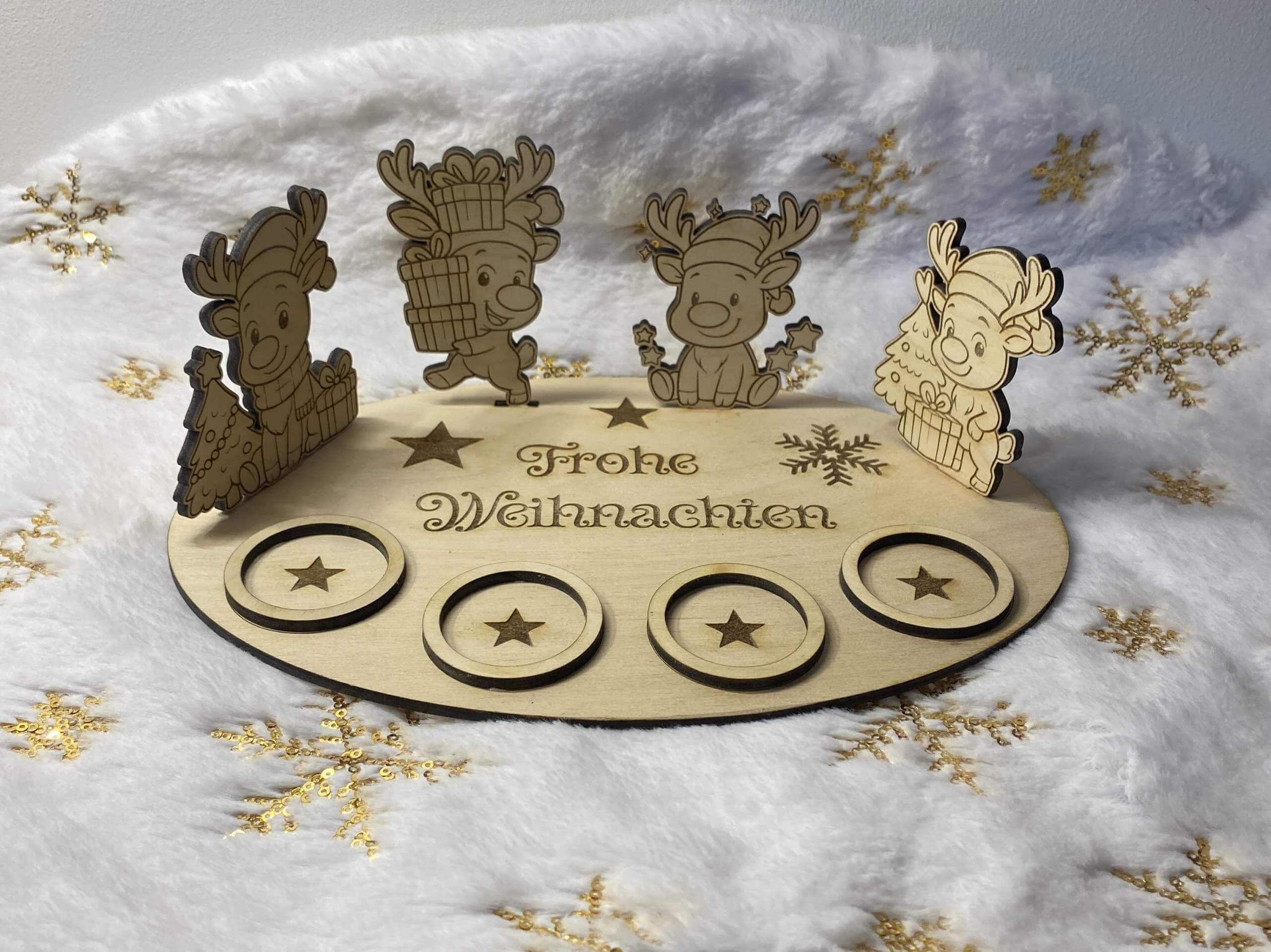 SVG-Datei Rentier-Adventskranz