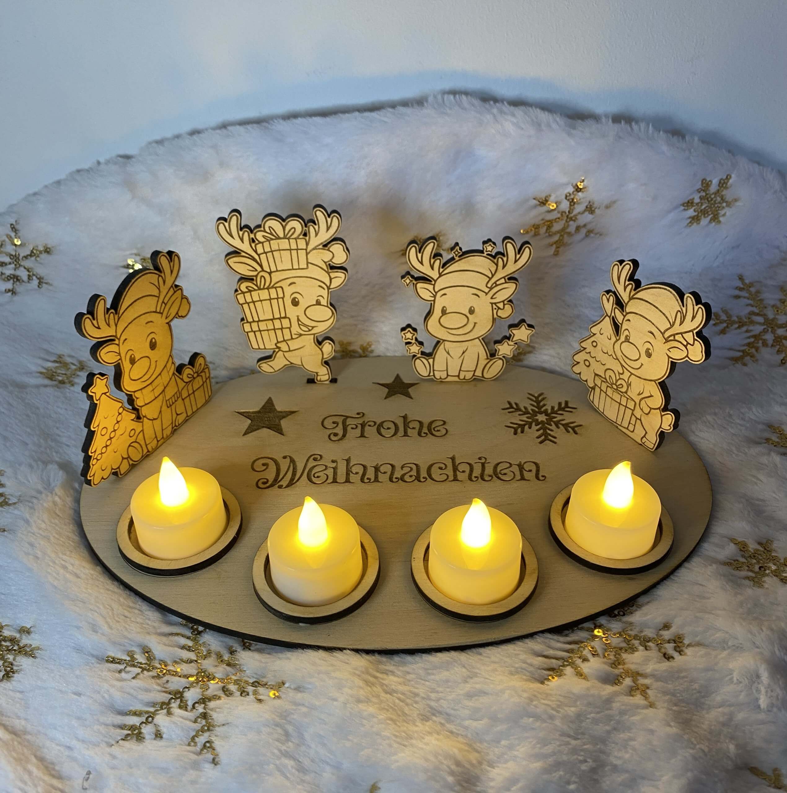 SVG-Datei Rentier-Adventskranz