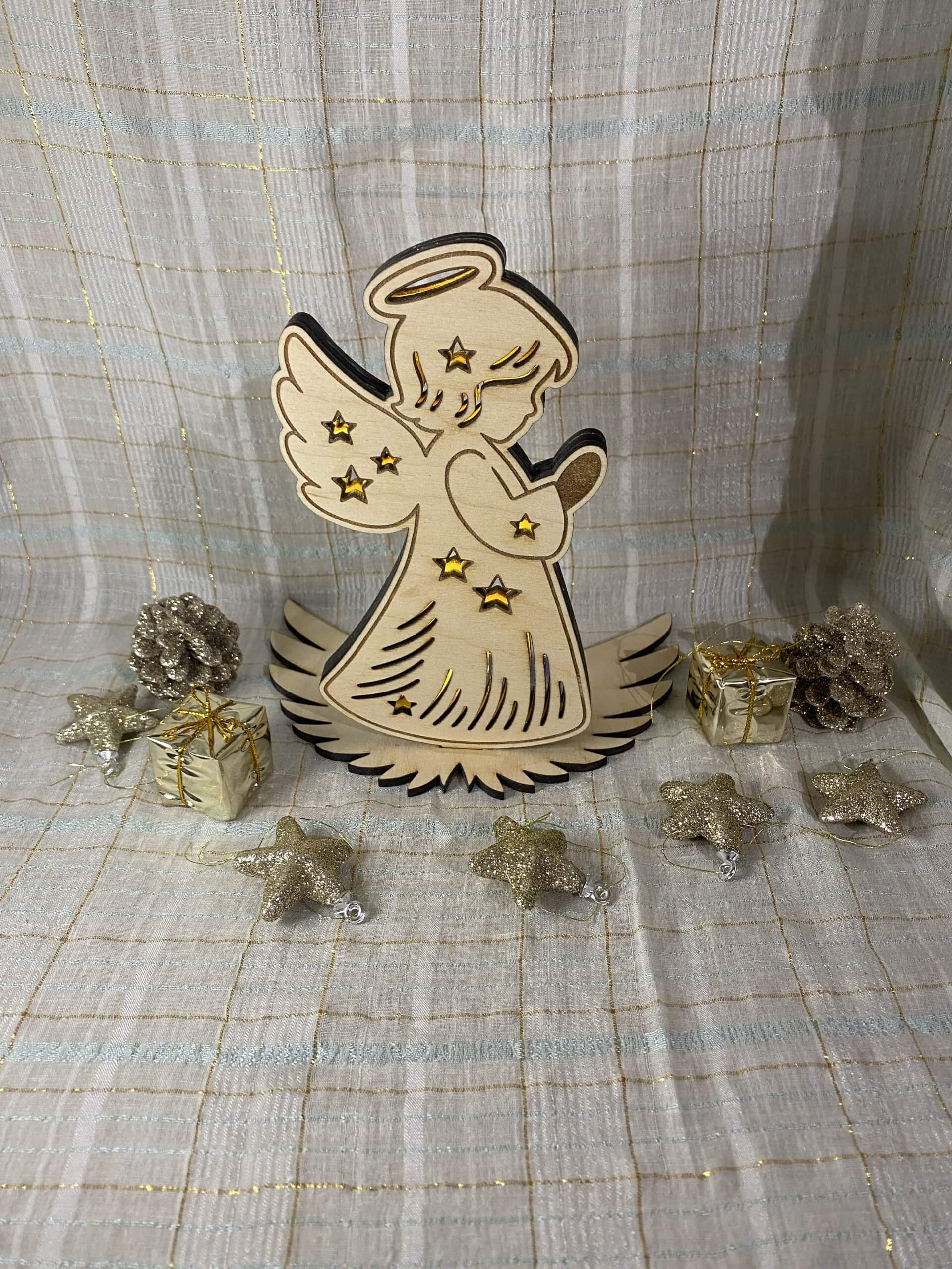 SVG-Datei Engel mit Sternen (18cm hoch)