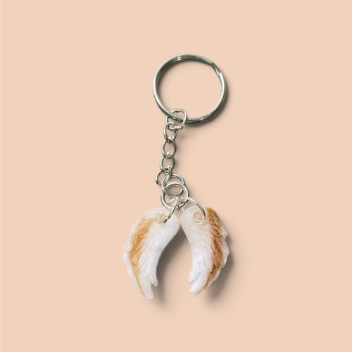 Erinnerungsanhänger mit Fell – Herzensflügel aus Resin mit Hundefell